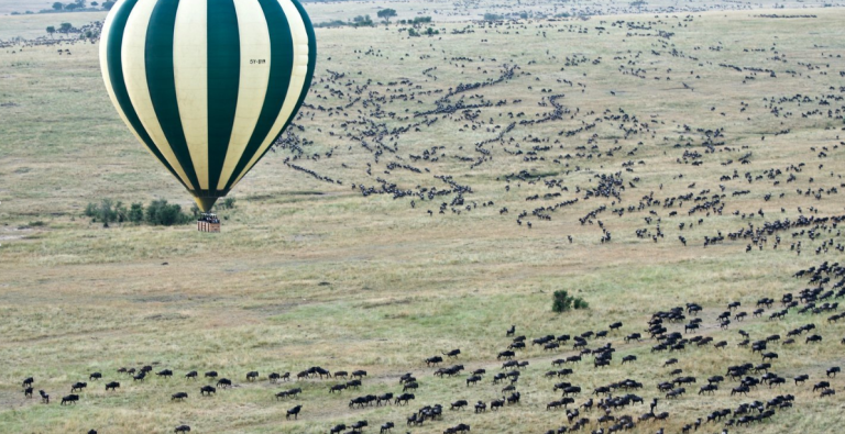 Hot air balloon in Serengeti